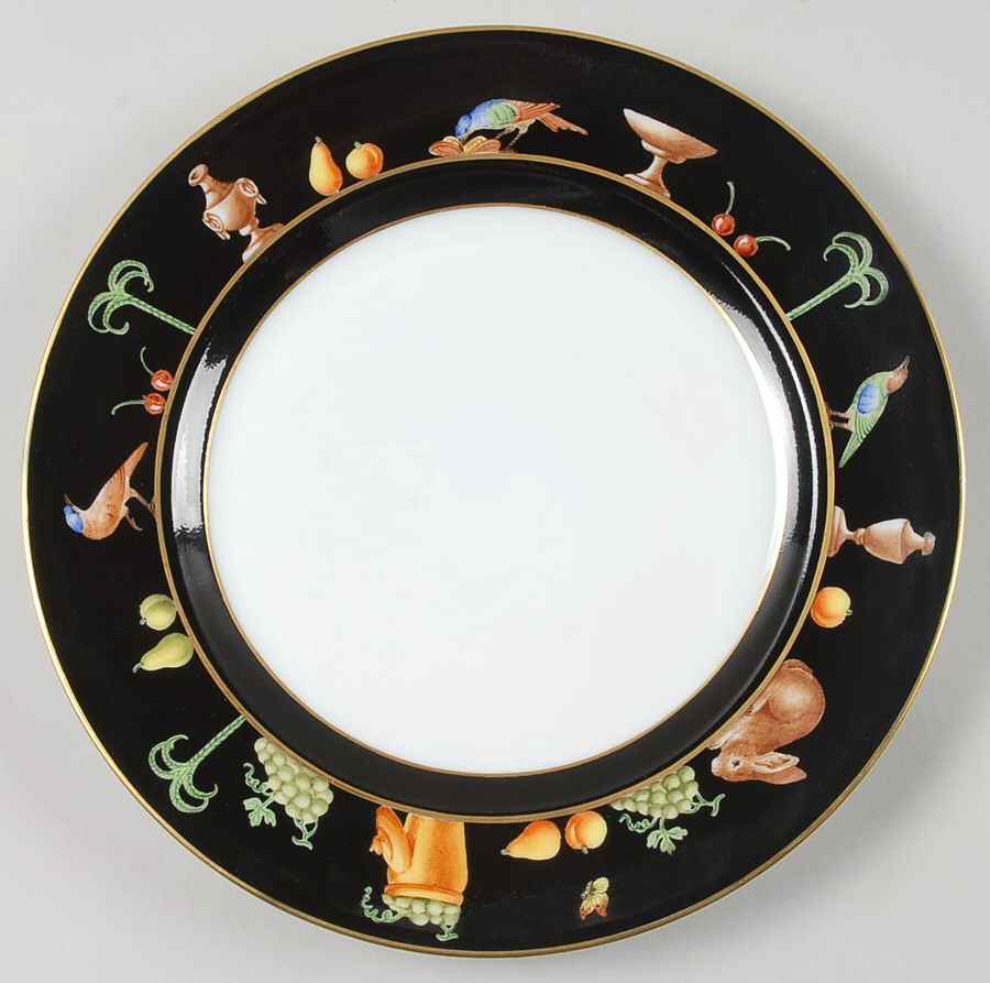 Black Shoulder Luncheon Plate by Tiffany-1