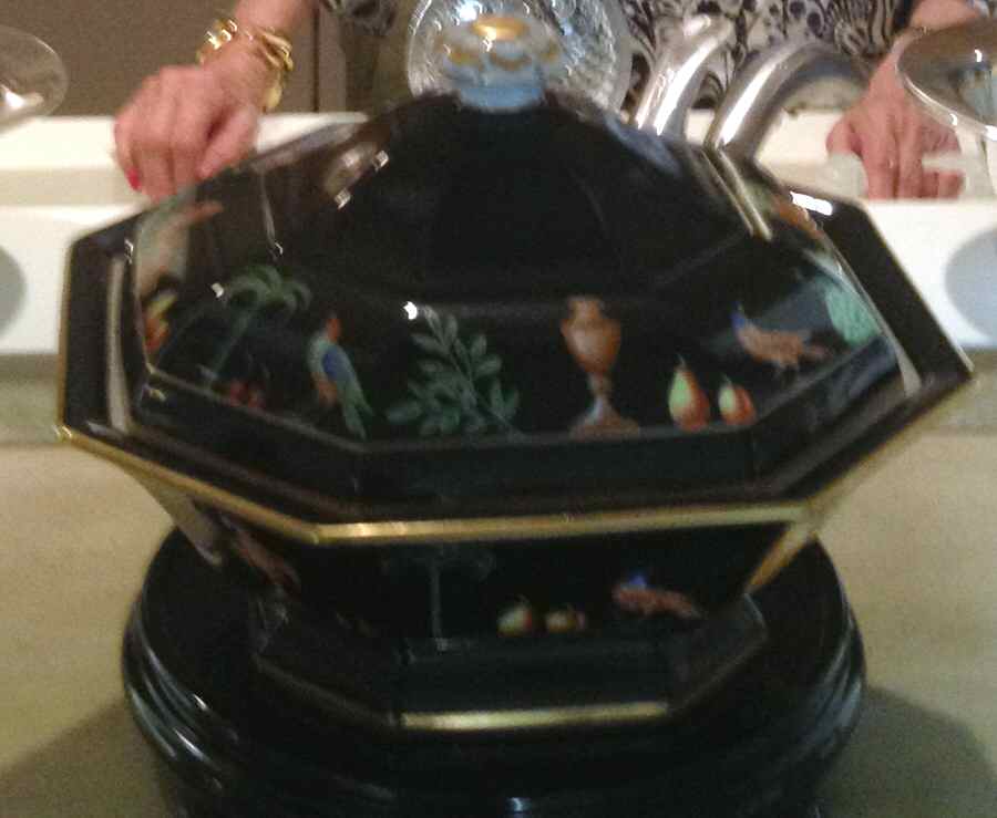 Black Shoulder Octagonal Tureen & Lid by Tiffany-1