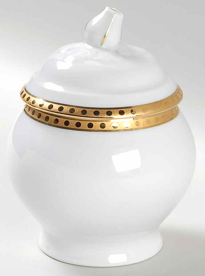 Gold Band Sugar Bowl & Lid by Tiffany-1