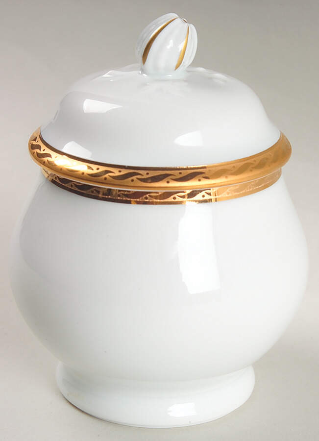 Gold Band D'Or Sugar Bowl & Lid by Tiffany-1
