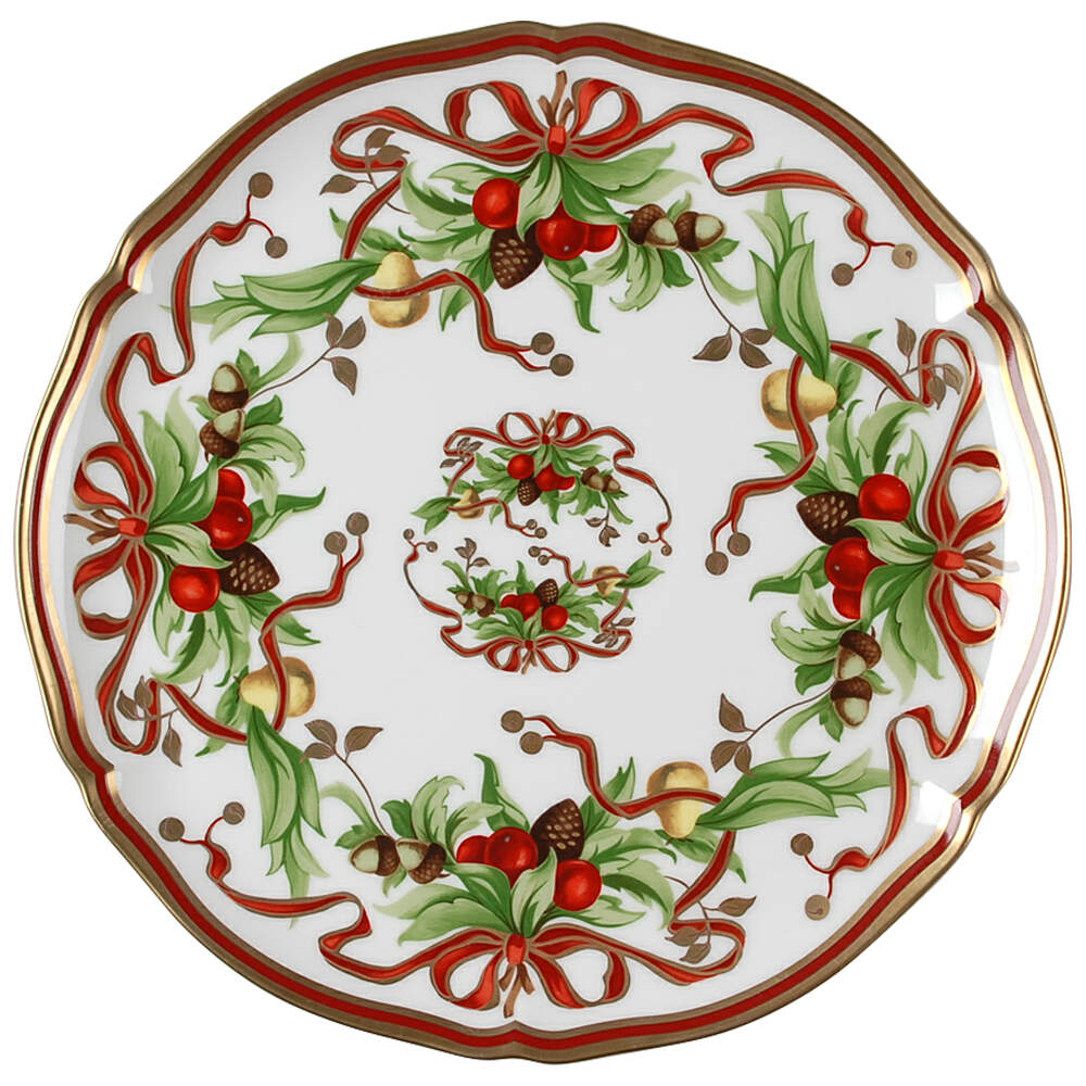 Tiffany Holiday (White Background, Japan) 12" Chop Plate (Round Platter) by Tiffany-1