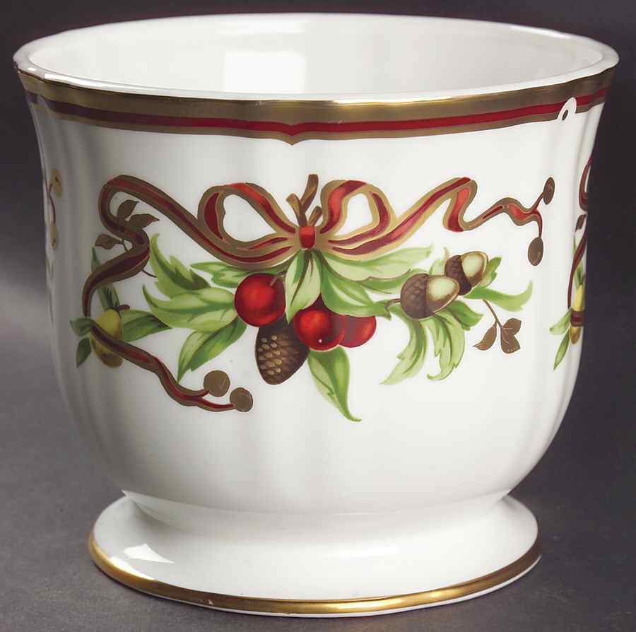 Tiffany Holiday (White Background, Japan) 5" Cachepot by Tiffany-1