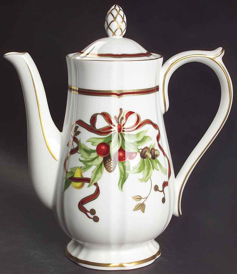 Tiffany Holiday (White Background, Japan) Coffee Pot & Lid by Tiffany-1