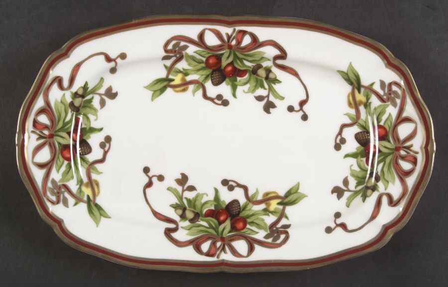 Tiffany Holiday (White Background, Japan) Large Sandwich Tray by Tiffany-1