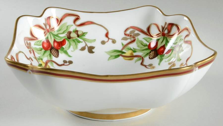 Tiffany Holiday (White Background, Japan) 9" Square Vegetable Bowl by Tiffany-1