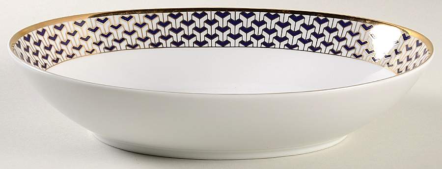 Manhattan Blue 10" Oval Vegetable Bowl by Tiffany-1