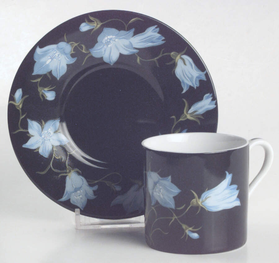 Mrs Delany's Flowers Flat Demitasse Cup & Saucer Set by Tiffany-1