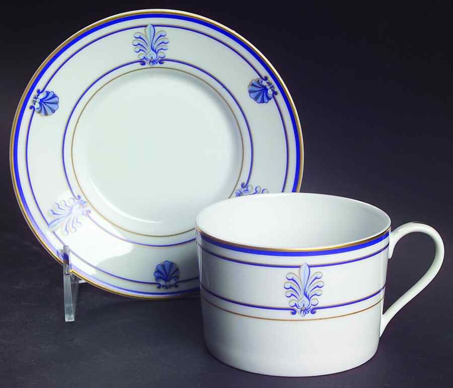 Shell & Thread (Limoges) Flat Cup & Saucer Set by Tiffany-1