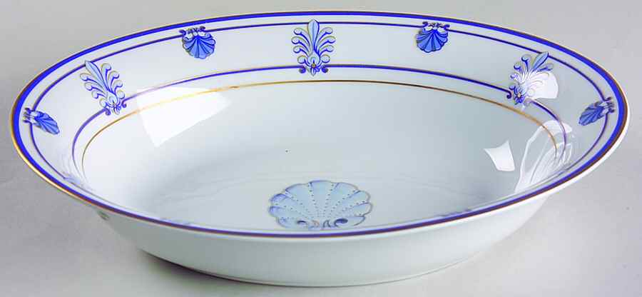 Shell & Thread (Limoges) 9" Oval Vegetable Bowl by Tiffany-1