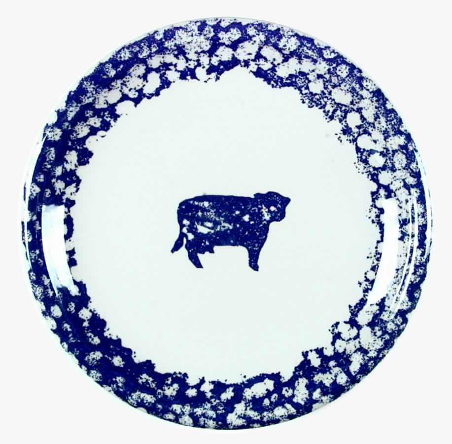 Sponge Blue (Animals or Hearts) Dinner Plate by Tienshan-1