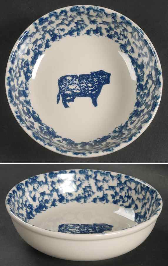 Sponge Blue (Animals or Hearts) Coupe Cereal Bowl by Tienshan-1