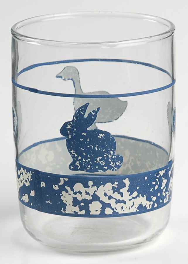 Sponge Blue (Animals or Hearts) 8 Oz Glassware Juice by Tienshan-1