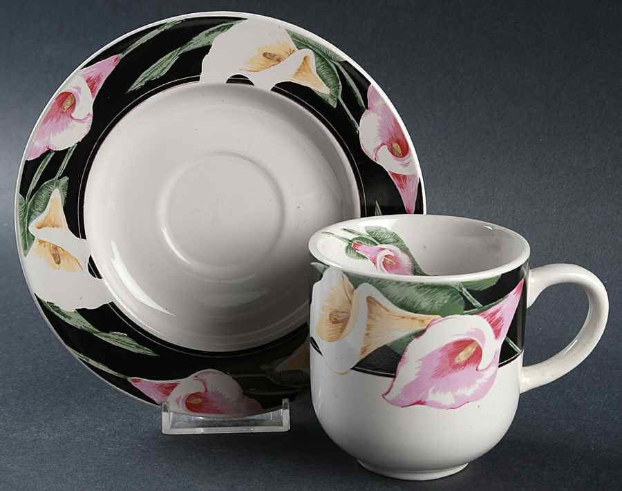Calla Lilies Flat Cup & Saucer Set by Tienshan-1