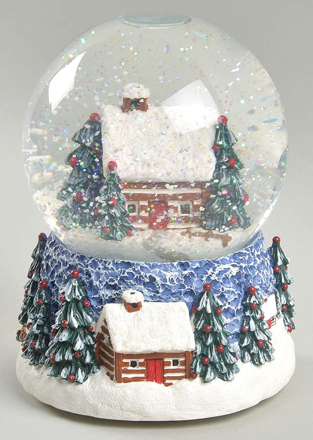 Cabin In The Snow Snow Globe by Tienshan-1