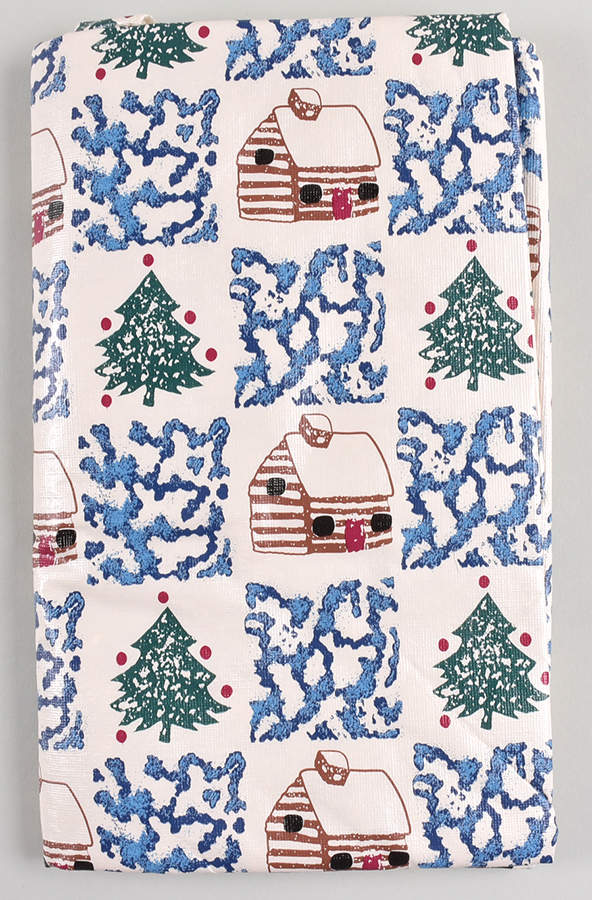 Cabin In The Snow 51" x 70" Oblong Vinyl Tablecloth by Tienshan-1