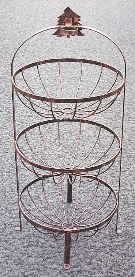 Cabin In The Snow 3 Tier Metal Serving Basket by Tienshan-1