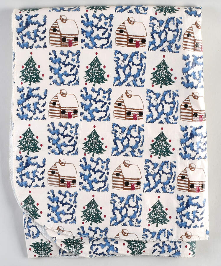 Cabin In The Snow 60" x 82" Oblong Vinyl Tablecloth by Tienshan-1