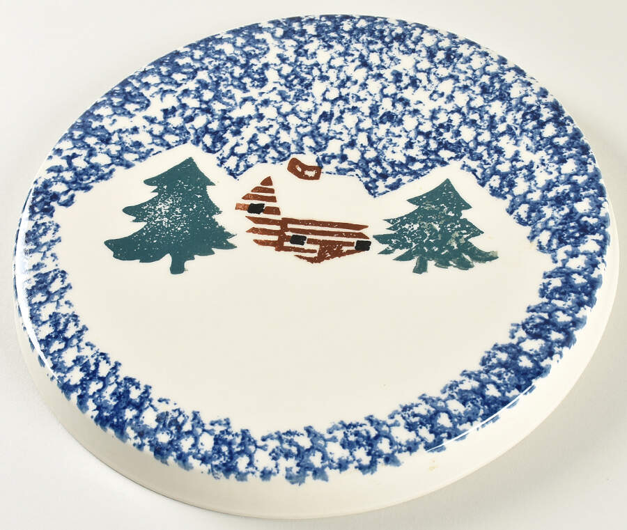 Cabin In The Snow Large Ceramic Stove Cover by Tienshan-1