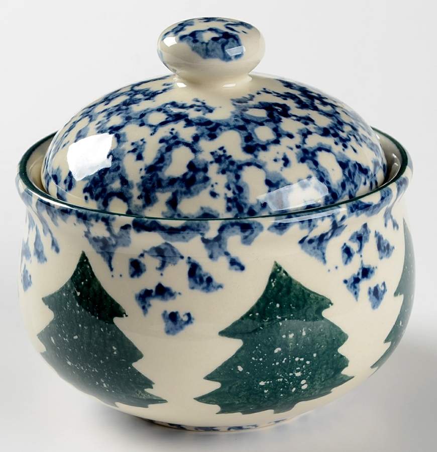 Cabin In The Snow Sugar Bowl & Lid by Tienshan-1