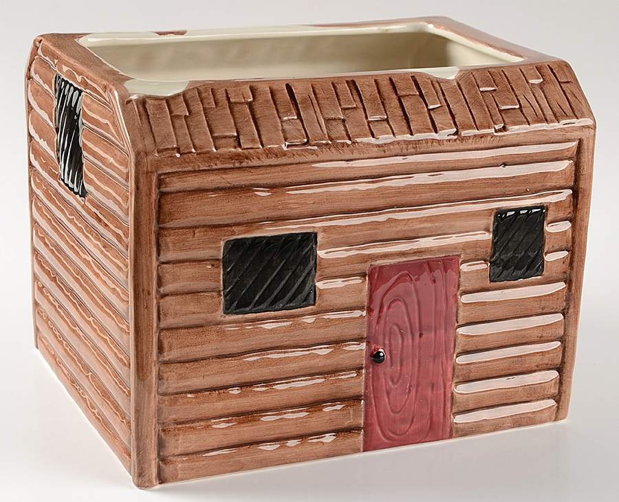Cabin In The Snow House Cookie Jar No Lid by Tienshan-1