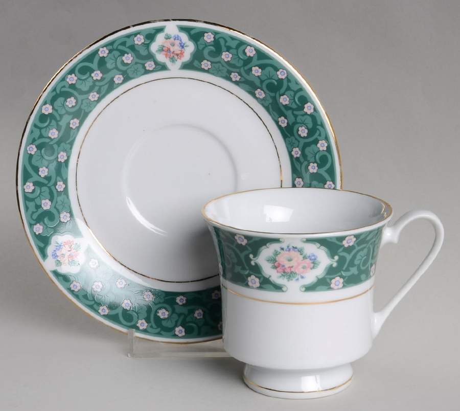 Chanticleer Footed Cup & Saucer Set by Tienshan-1