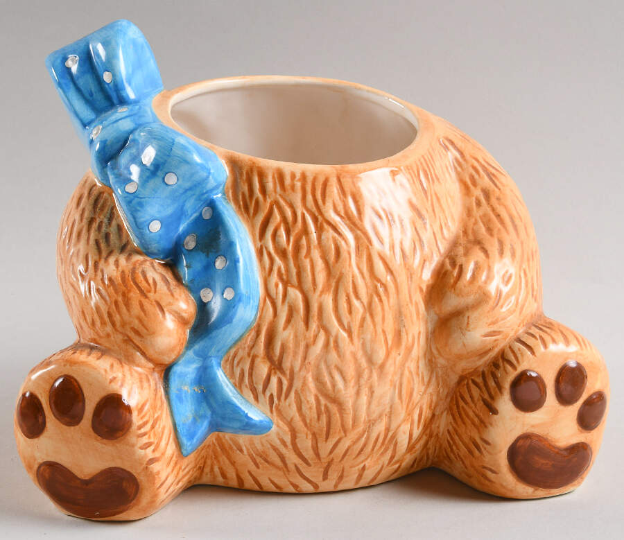 Country Bear Figural Cookie Jar No Lid by Tienshan-1