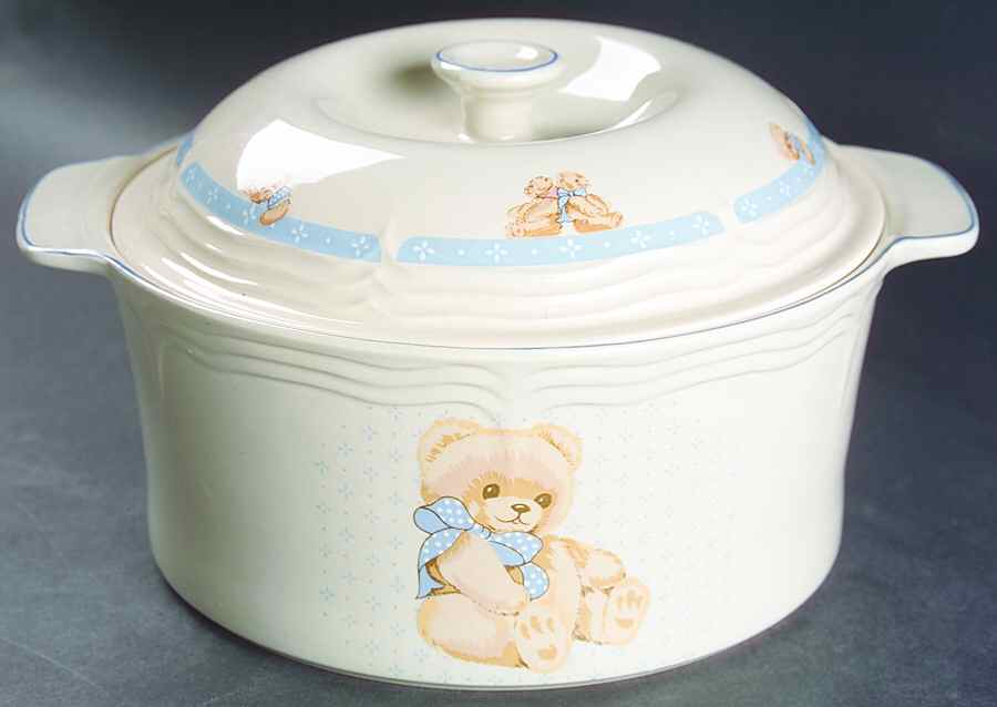 Country Bear 2 Qt Round Covered Casserole by Tienshan-1