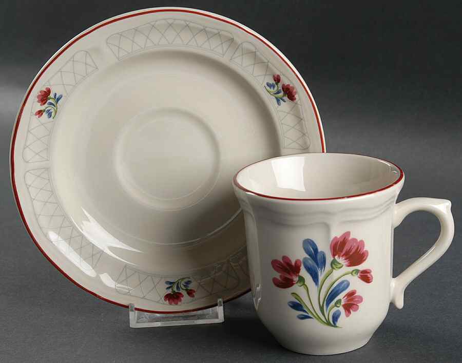 Country Fleur Flat Cup & Saucer Set by Tienshan-1