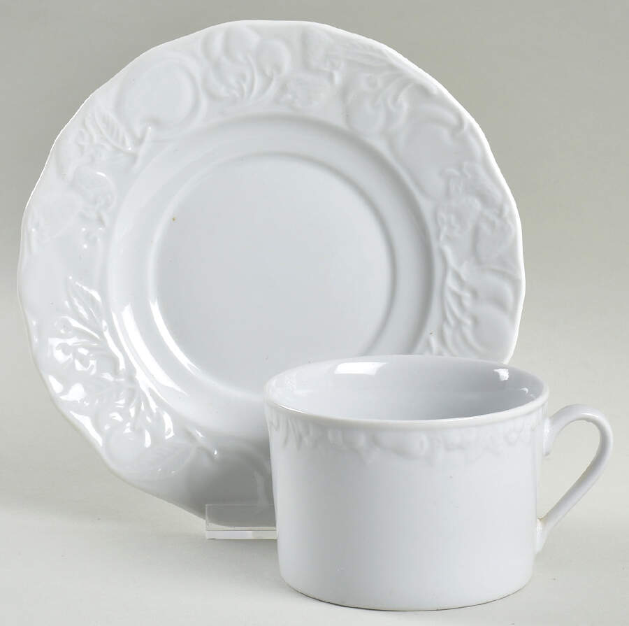Cornucopia Flat Cup & Saucer Set by Tienshan-1