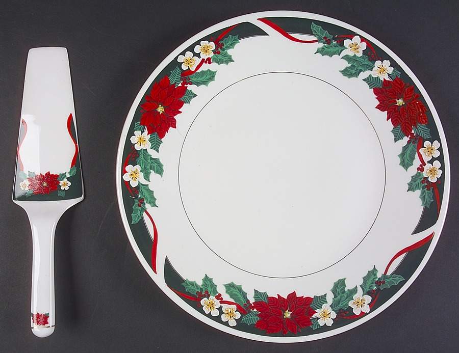 Deck The Halls (Verge) Cake Plate & Server w/No Box by Tienshan-1