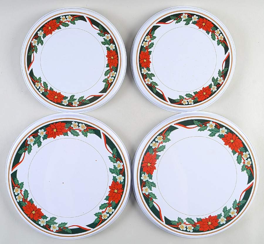 Deck The Halls (Verge) (Set/4) Tin Stove Covers-2 8" & 2 10" Round Covers by Tienshan-1