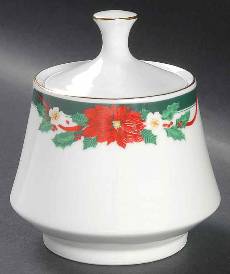Deck The Halls (Verge) Sugar Bowl & Lid by Tienshan-1