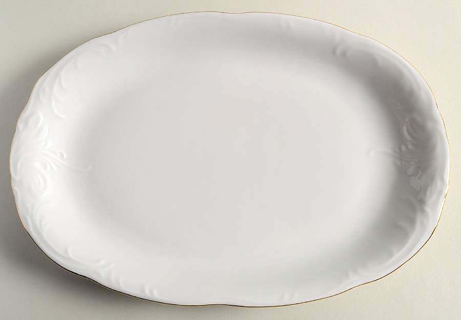 Elegance 13" Oval Serving Platter by Tienshan-1