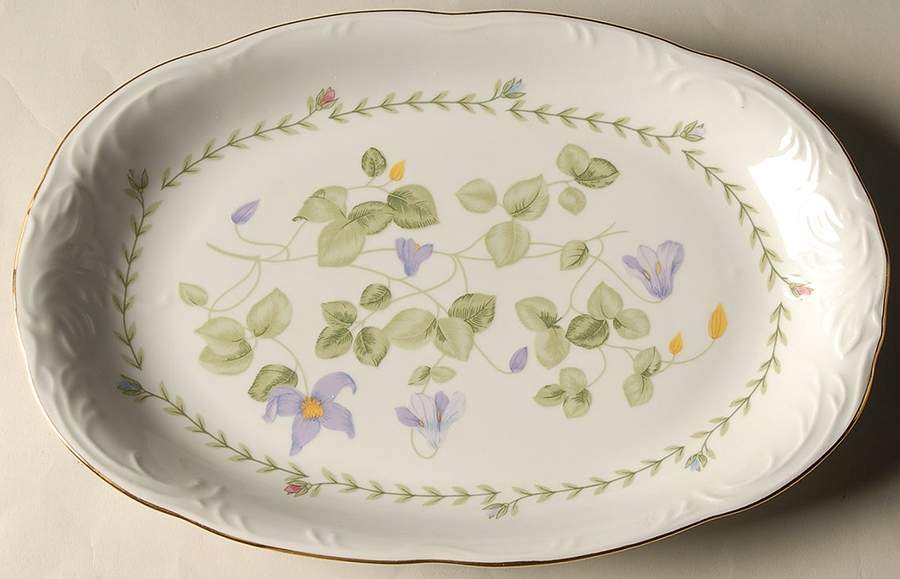 Floriade 13" Oval Serving Platter by Tienshan-1