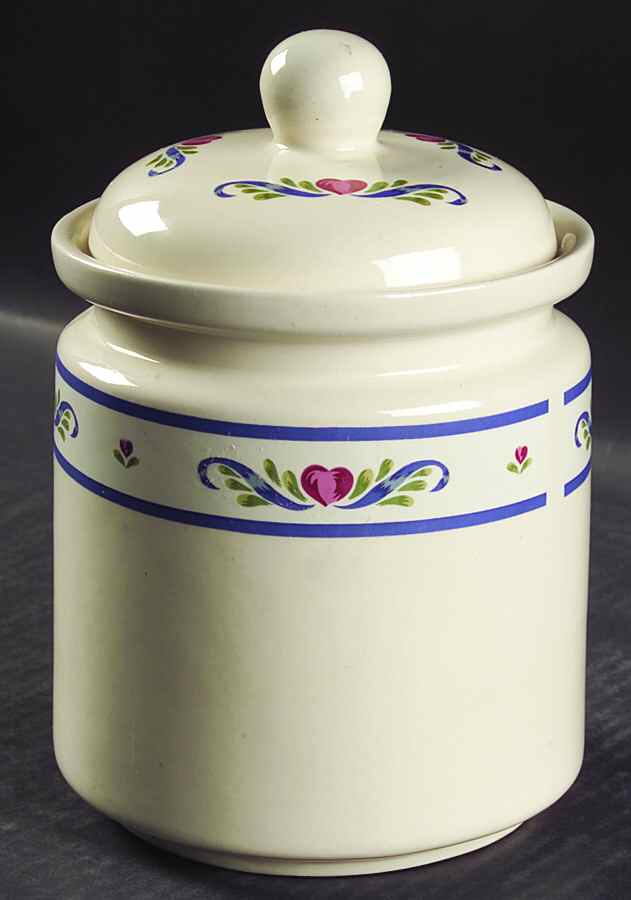 Folk Dance (Hearts & Scrolls) Large Canister & Lid by Tienshan-1