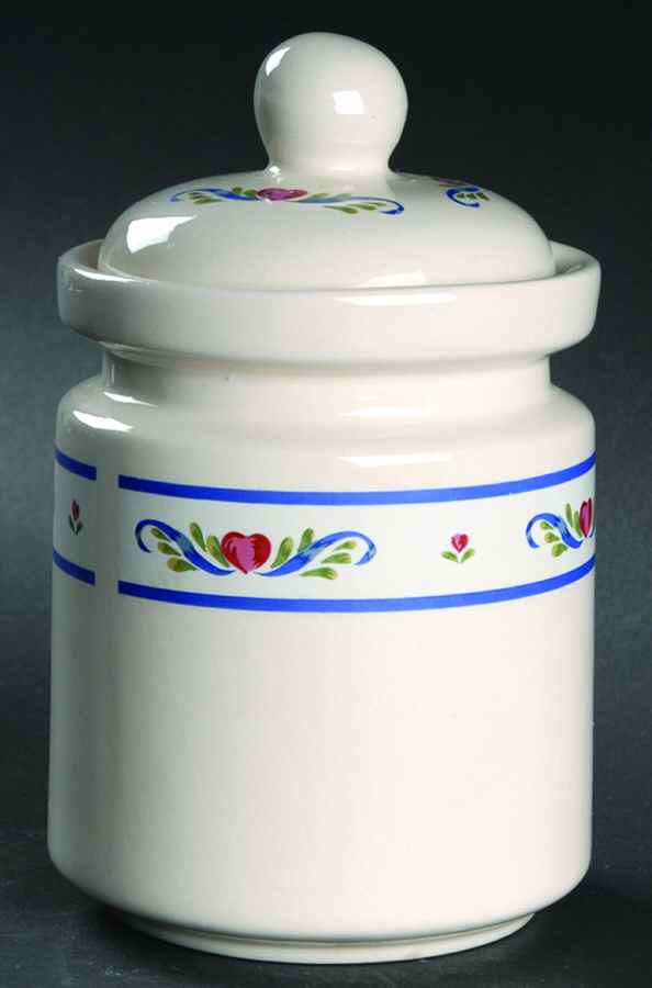 Folk Dance (Hearts & Scrolls) Small Canister & Lid by Tienshan-1