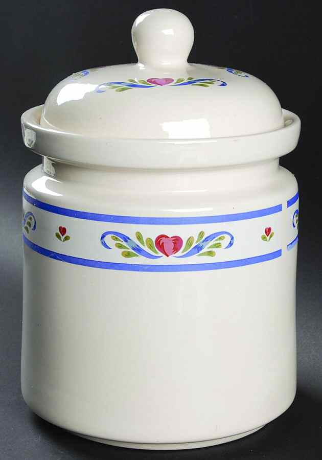 Folk Dance (Hearts & Scrolls) Extra Large Canister & Lid by Tienshan-1