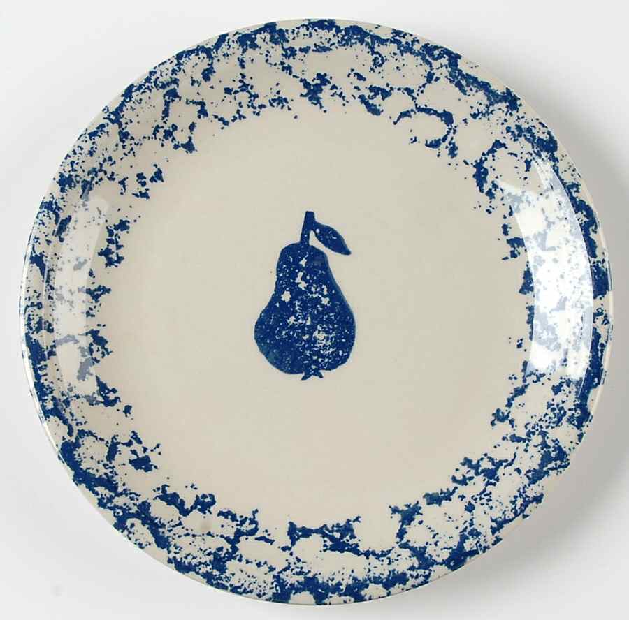 Fruits Blue Salad Plate by Tienshan-1