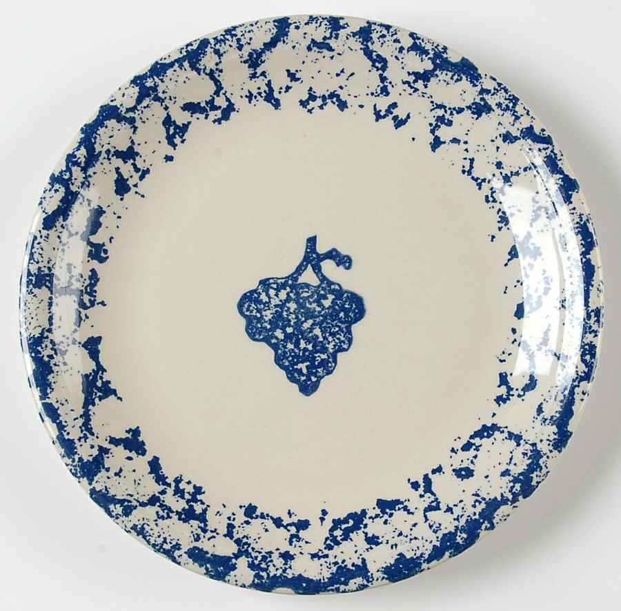 Fruits Blue Salad Plate by Tienshan-1
