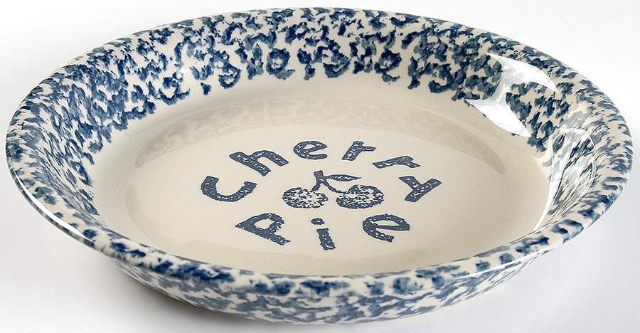 Fruits Blue Pie Serving Plate by Tienshan-1