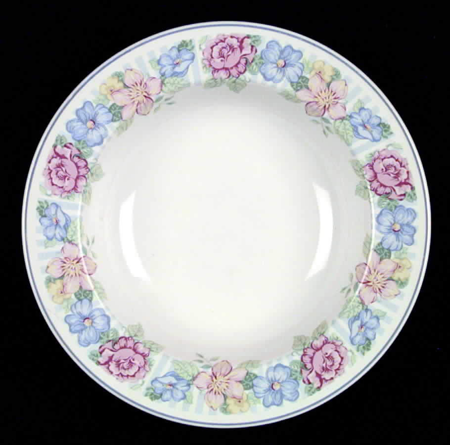 Garden Trellis Rim Soup Bowl by Tienshan-1