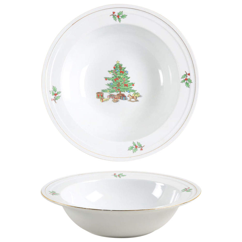 Holiday Hostess (Trim, Gold Band) 9" Round Vegetable Bowl by Tienshan-1