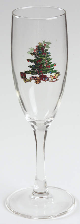 Holiday Hostess (Trim, Gold Band) 6 Oz Glassware Champagne Flute by Tienshan-1
