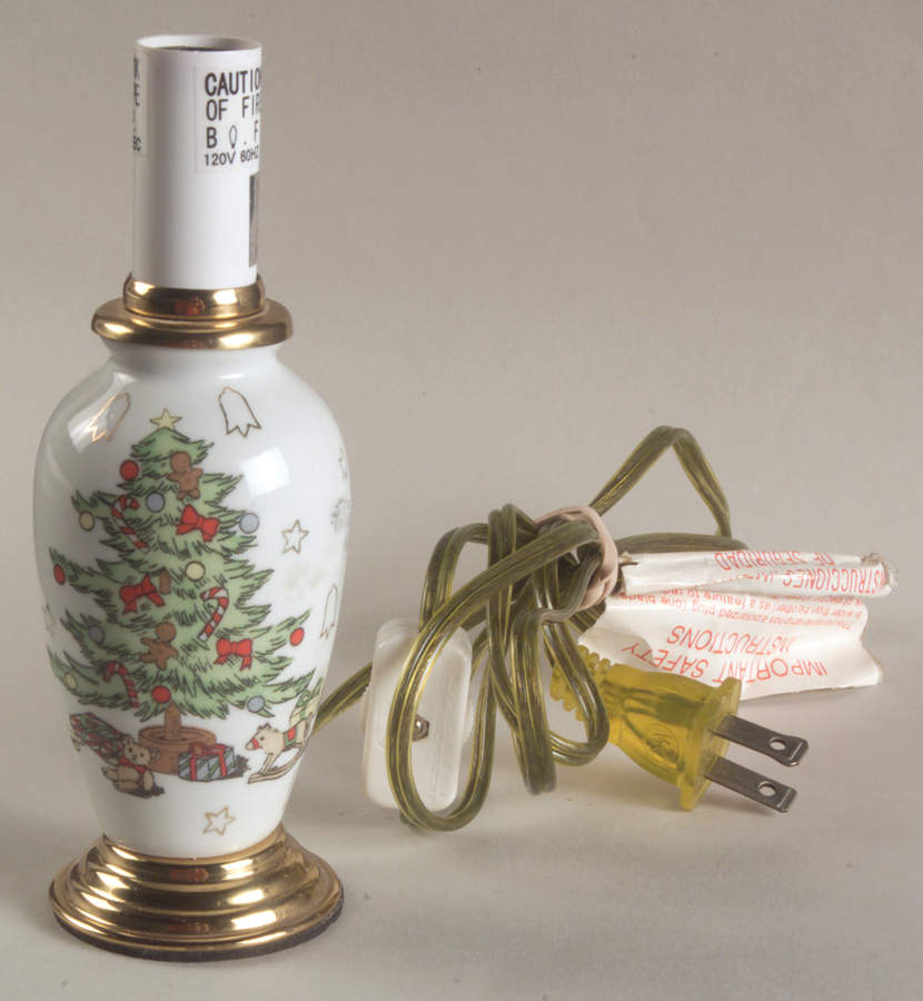 Holiday Hostess (Trim, Gold Band) Electric Lamp No Shade by Tienshan-1
