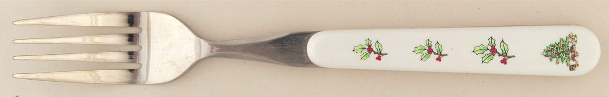 Holiday Hostess (Trim, Gold Band) Dinner Fork (7 1/2" or Larger) by Tienshan-1