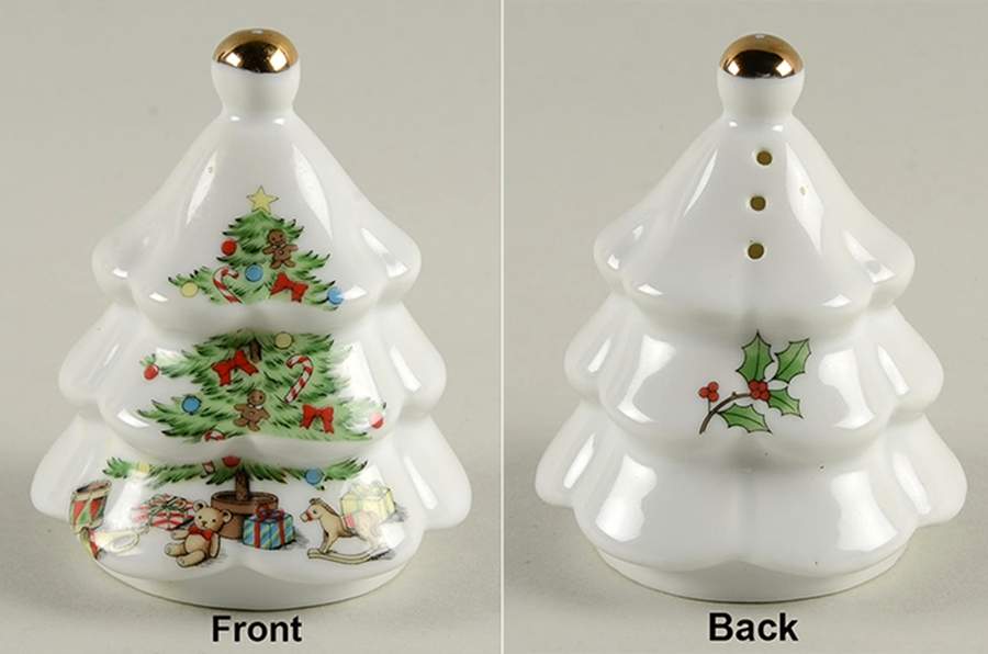 Holiday Hostess (Trim, Gold Band) Figural Salt Shaker by Tienshan-1