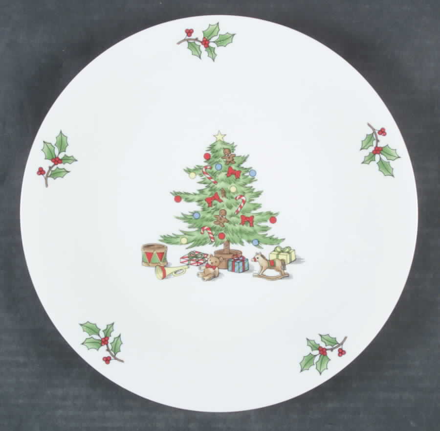 Holiday Hostess (Trim, Gold Band) Cake Plate by Tienshan-1