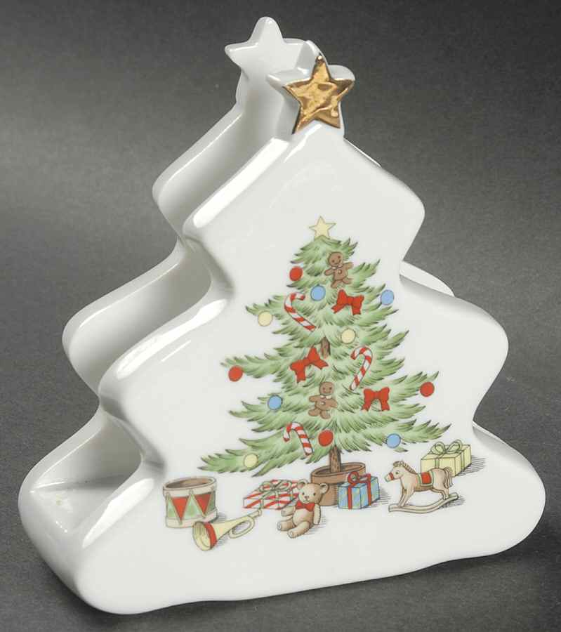 Holiday Hostess (Trim, Gold Band) Napkin Holder by Tienshan-1
