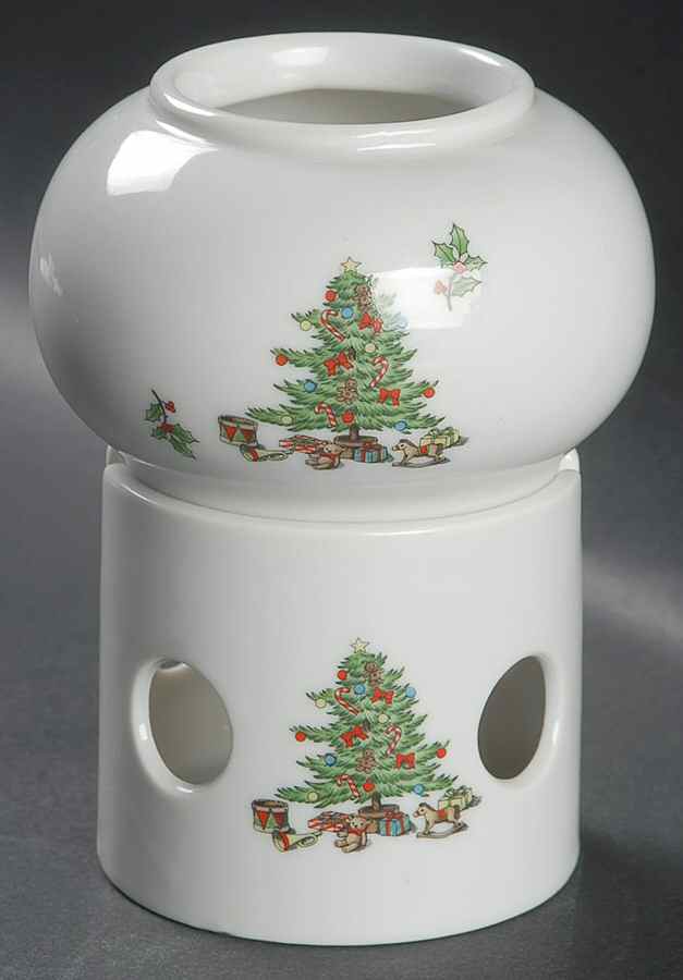 Holiday Hostess (Trim, Gold Band) Potpourri Simmerer and Warmer Stand by Tienshan-1