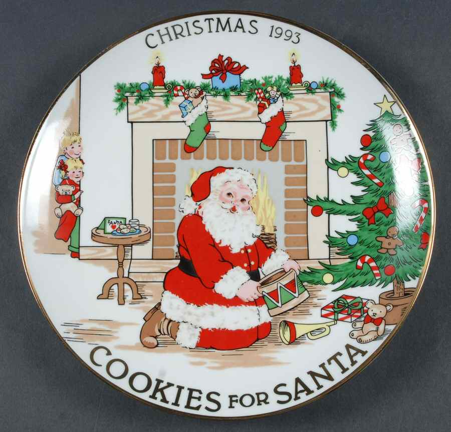 Holiday Hostess (Trim, Gold Band) 1993 Collector Plate by Tienshan-1
